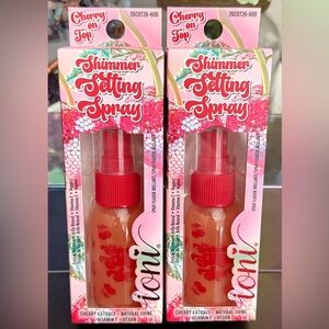 🆕🍒 IONI LIMITED EDITION CHERRY ON TOP SHIMMER SETTING SPRAY SET OF 2. BRAND NEW